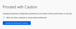 firefox about config warning