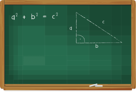 chalk board pythagorean theorem