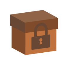 brown box with padlock icon