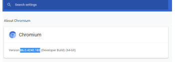 about chromium version settings