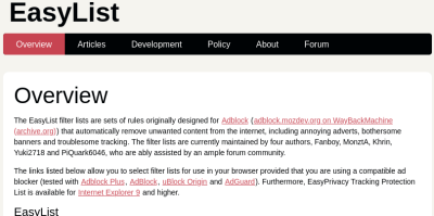 easylist website screenshot