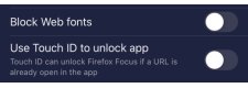 firefox focus additional blocking