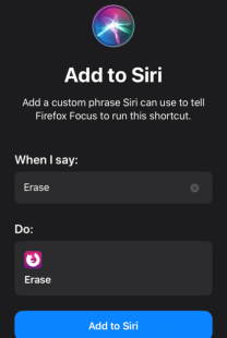 firefox focus siri shortcut screenshot