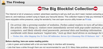firebog website screenshot