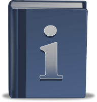 blue book with letter i