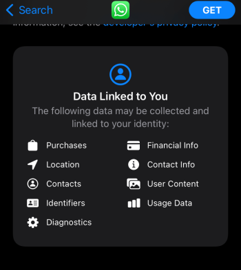 iphone whatsapp privacy screenshot