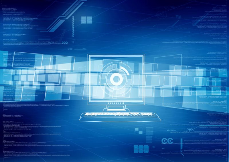 blue concept computer connected to a network