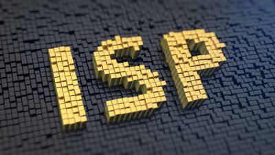 yellow acronym ISP on black background