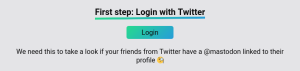 screenshot of first step on movetodon website