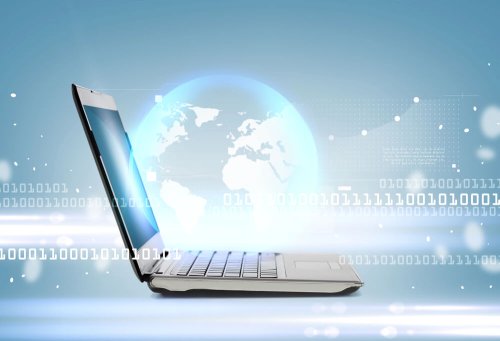 laptop with interconnected globe