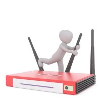 stick figure red router