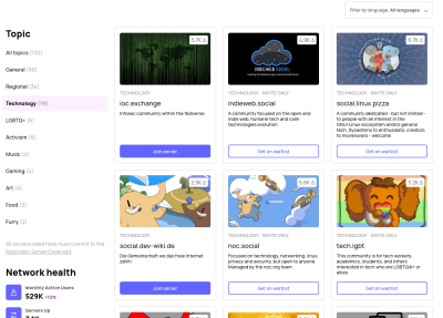 selecting a mastodon home server webpage