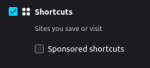 screenshot of shortcuts setting in firefox