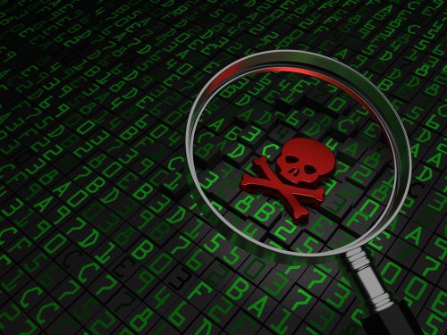 red skull and crossbones on a green vector background