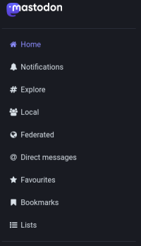 screenshot of mastodon timeline sidebar