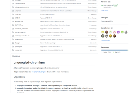 screenshot of ungoogled chromium repo