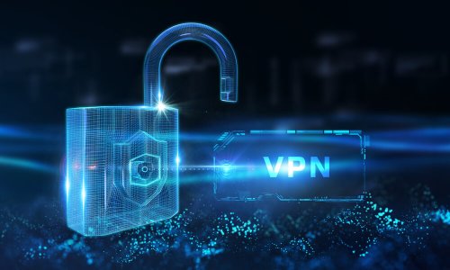vpn with blue technology background