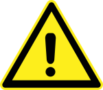 universal warning sign black exclamation mark on yellow triangle