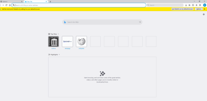 waterfox first launch page