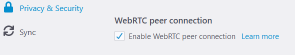 webrtc config waterfox