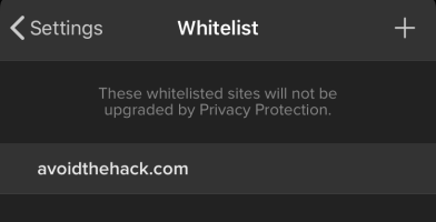 whitelist duckduckgo screenshot
